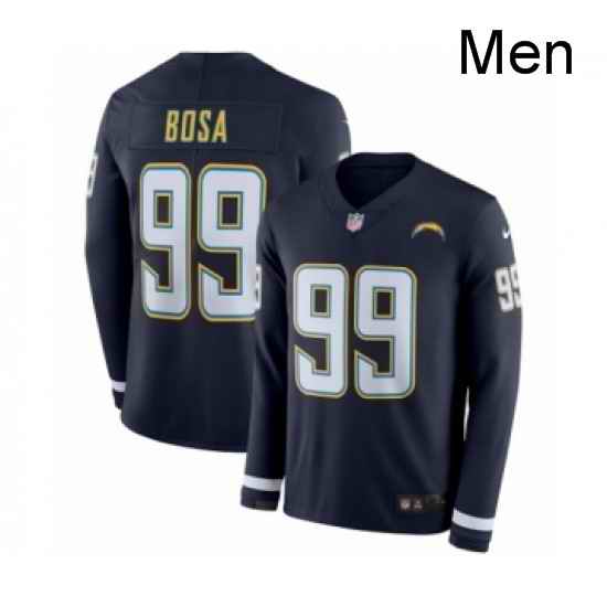 Men Nike Los Angeles Chargers 99 Joey Bosa Limited Navy Blue Therma Long Sleeve NFL Jersey